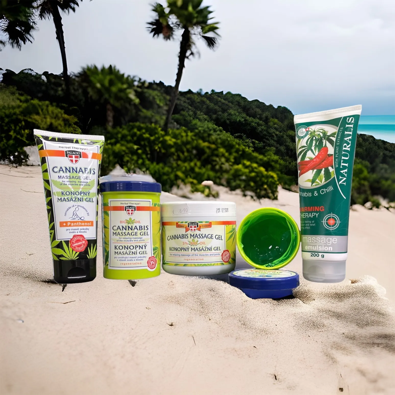 Abbildung verschiedener Massagegels