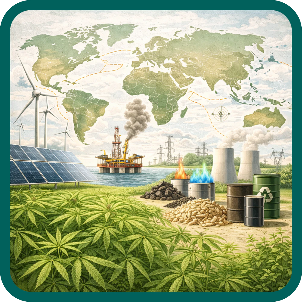 Weltkarte Hanf Rohstoff