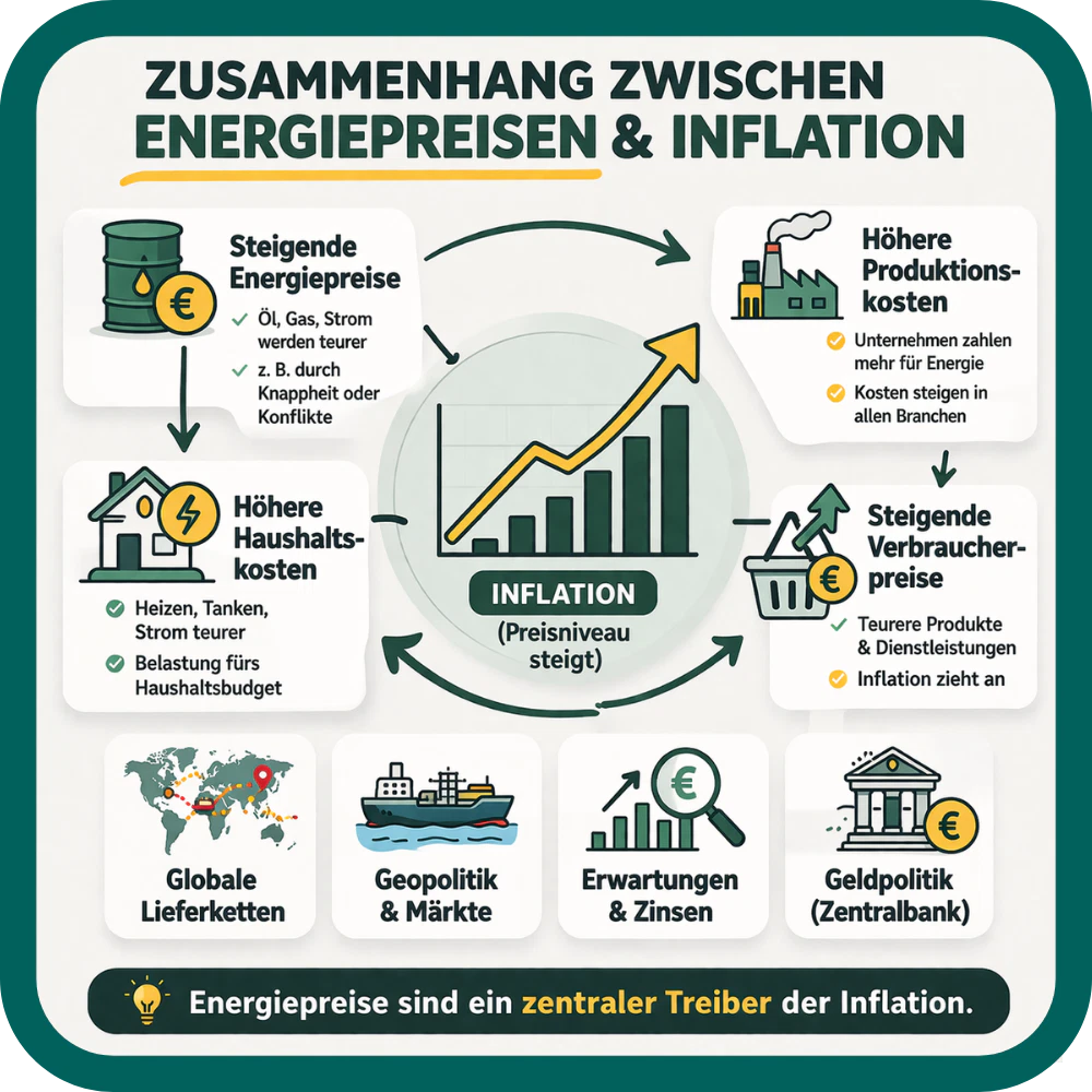 Infografik Energiepreise Inflation