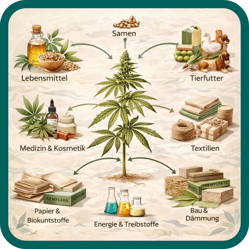 Darstellung Produktpalette Hanf